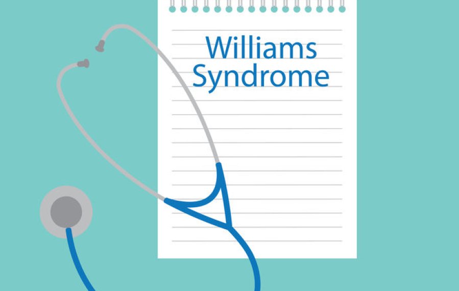 Williams-Beuren-Syndrom - Ein Stethoskop und ein Blockblatt. Auf dem Blockblatt steht “Williams syndrome”.