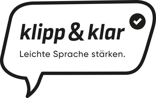 Logo Projekt klipp & klar - Leichte Sprache. Büro Leichte Sprache der Lebenshilfe Würzburg.